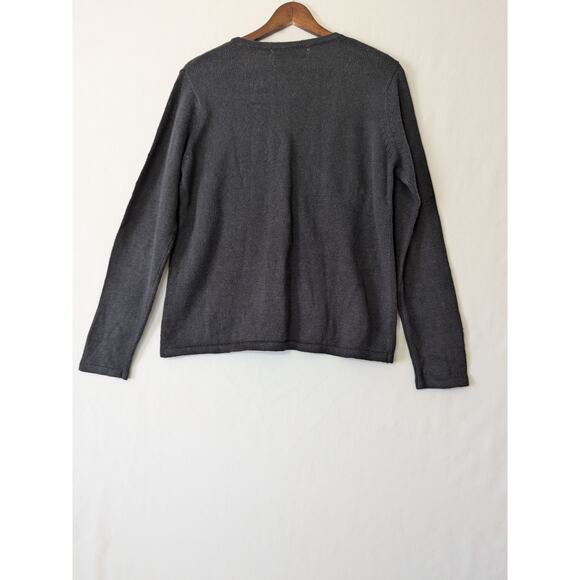 Vintage Tiara International Christmas Collection Cardigan Sweater Large Gray - Picture 4 of 8